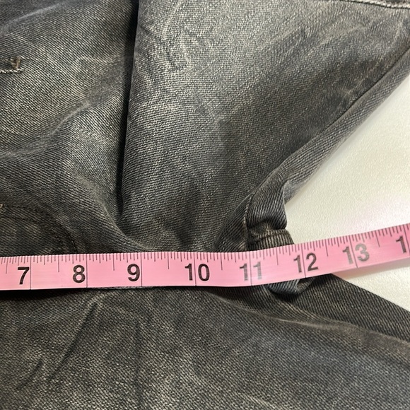 FREE PEOPLE VICTOR MOTO GRAY/BLACK MID RISE FLARE JEANS SIZE 28 - Picture 11 of 12